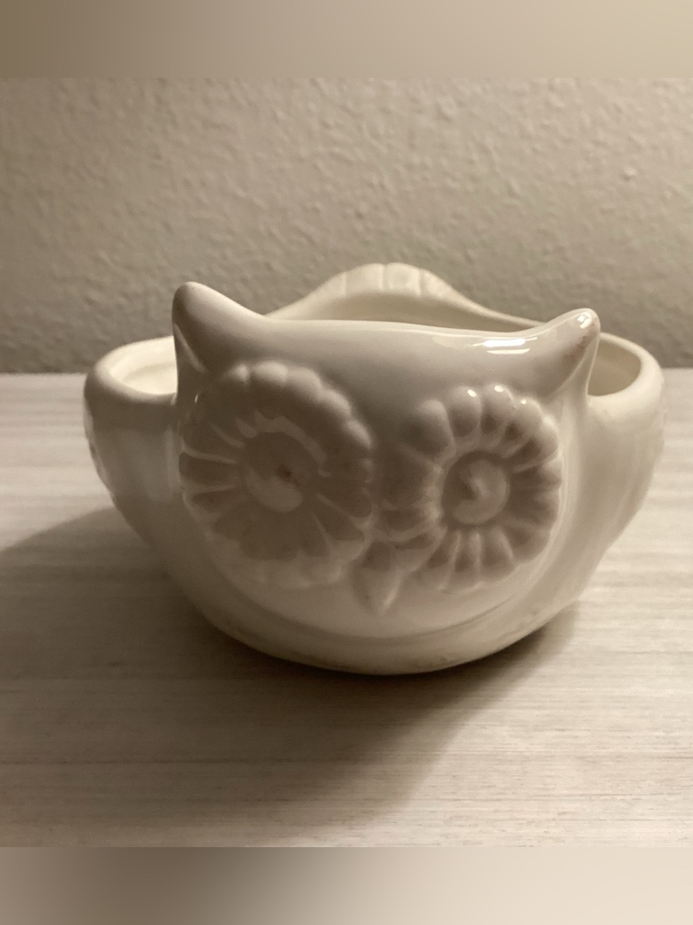 Better Homes & Gardens Antique White Owl Bowl Heritage Collection Glaze Finish